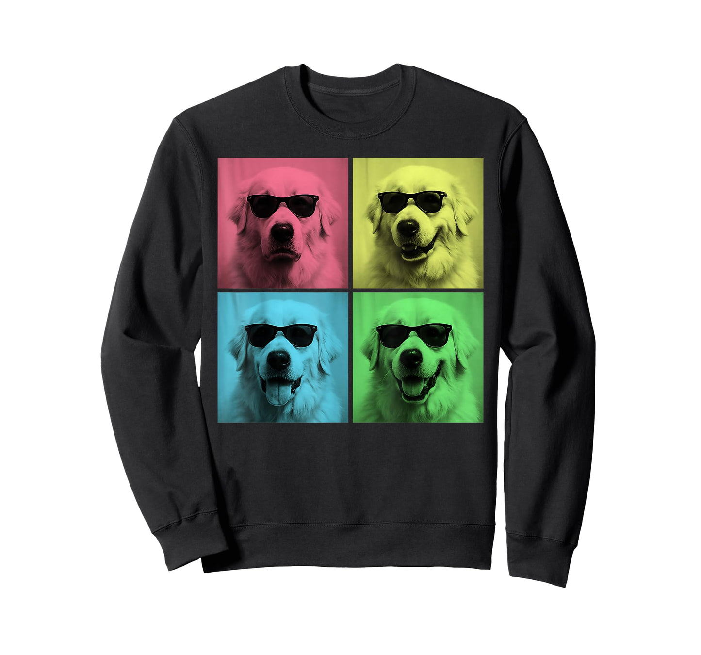 Great Pyrenees Pop Art Funny Pyrenees Dog Lover Photo Booth T-Shirt for Men Women Kids