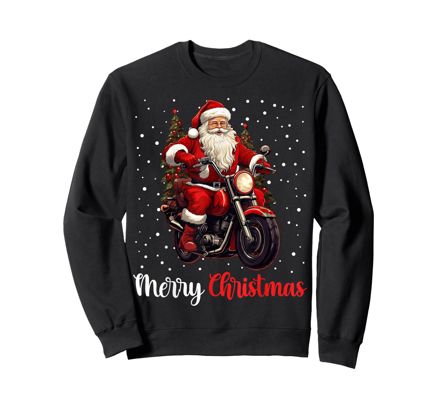 Merry Christmas Santa Riding Motorcycle Biker Xmas Party T-Shirt