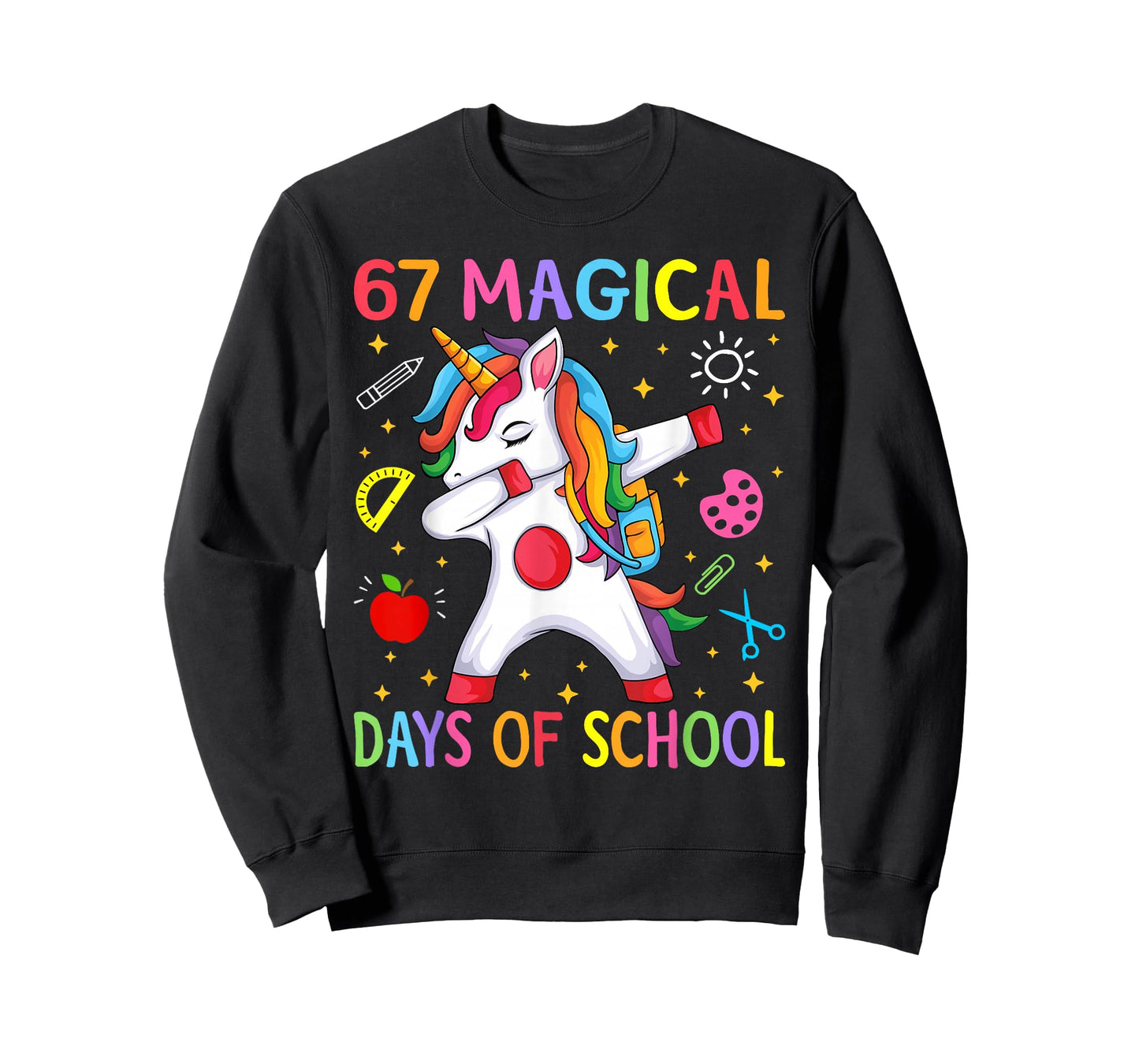 67 Magical Days of School Unicorn Six Seven Teacher Girls T-Shirt