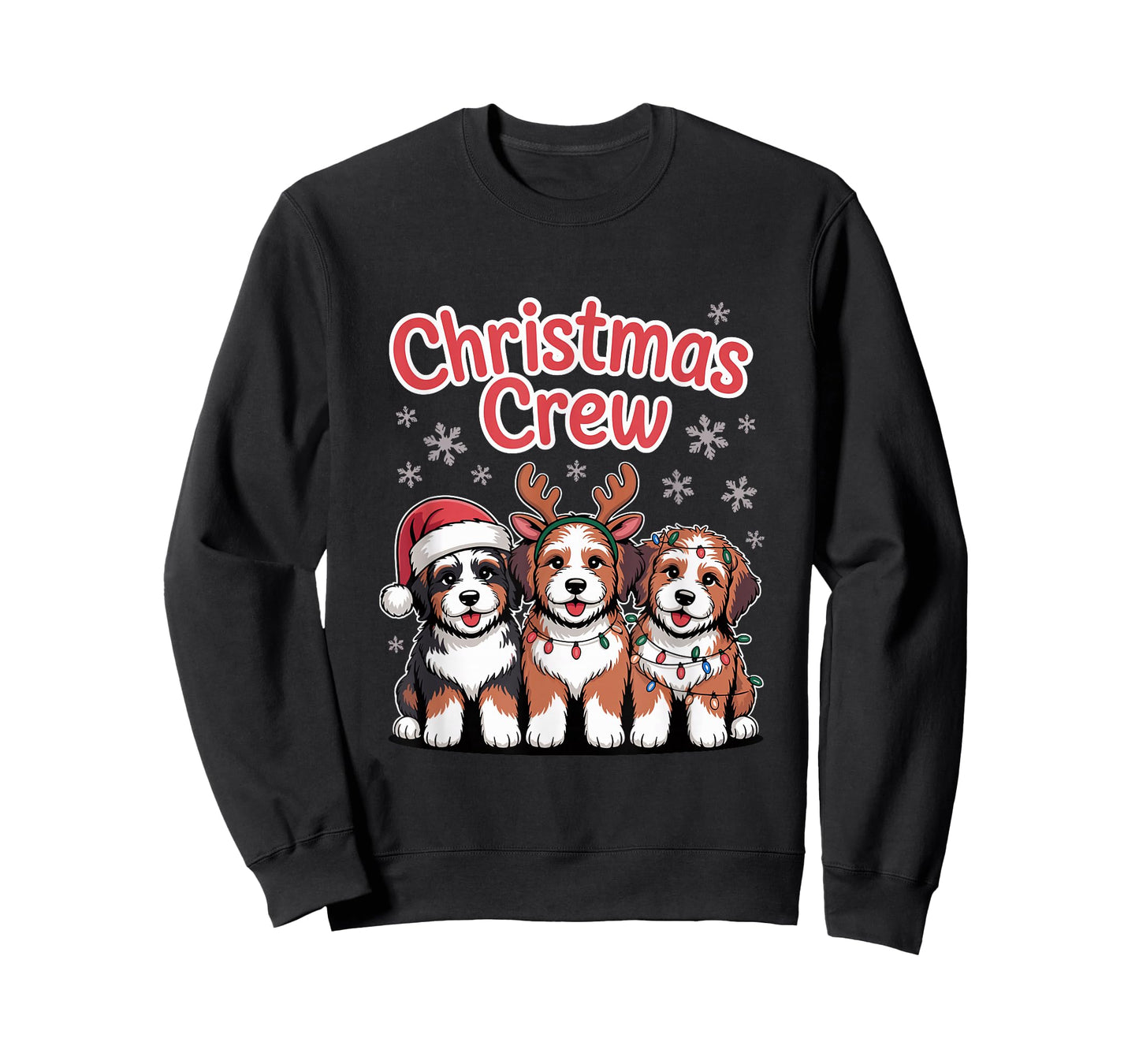 Christmas Crew Xmas Puppy Dog Funny Christmas Bernedoodle T-Shirt