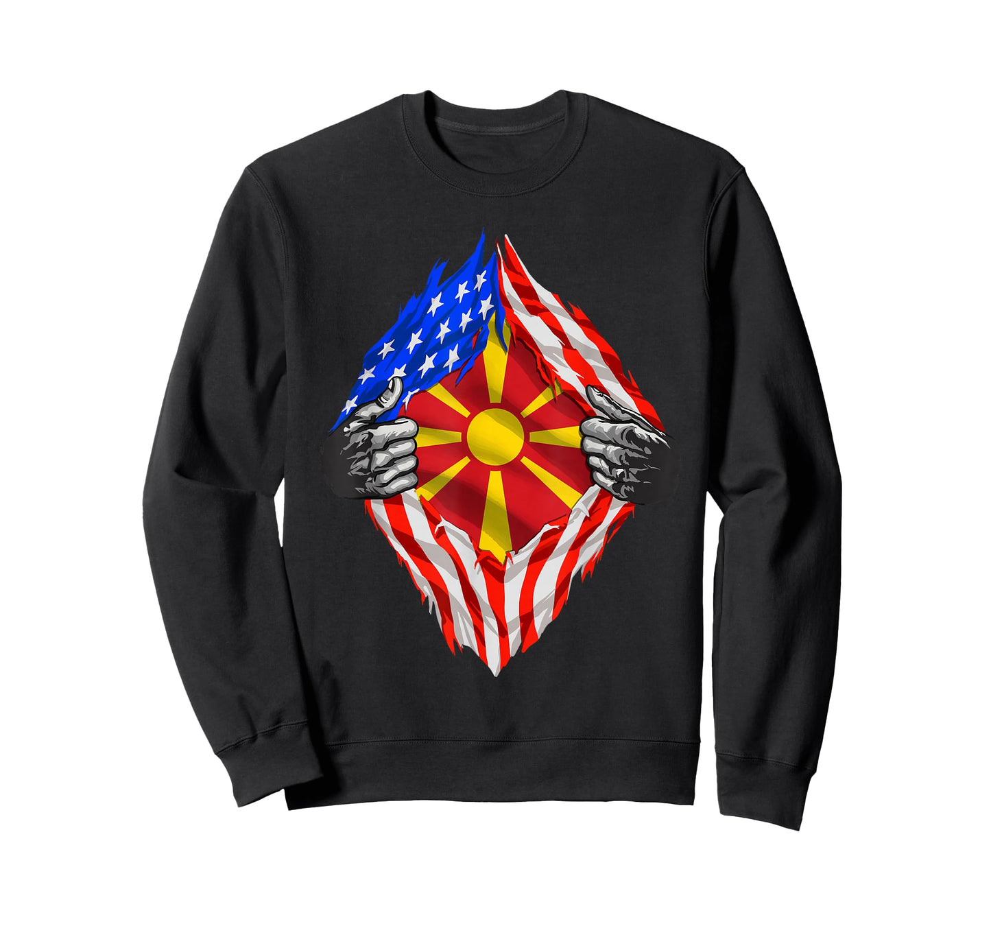 Macedonian Clothing Half America Macedonia Flag Roots T-Shirt