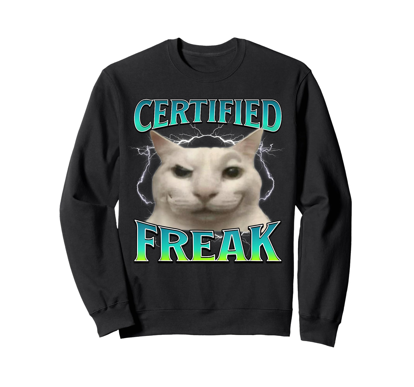 Certified Freak Funny Cat Meme Cursed Silly Staring Cat T-Shirt
