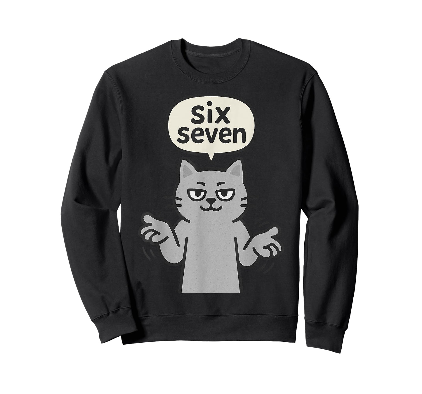 67 Six Seven 6-7 Cat - Funny Kids Gaming Brainrot Meme T-Shirt