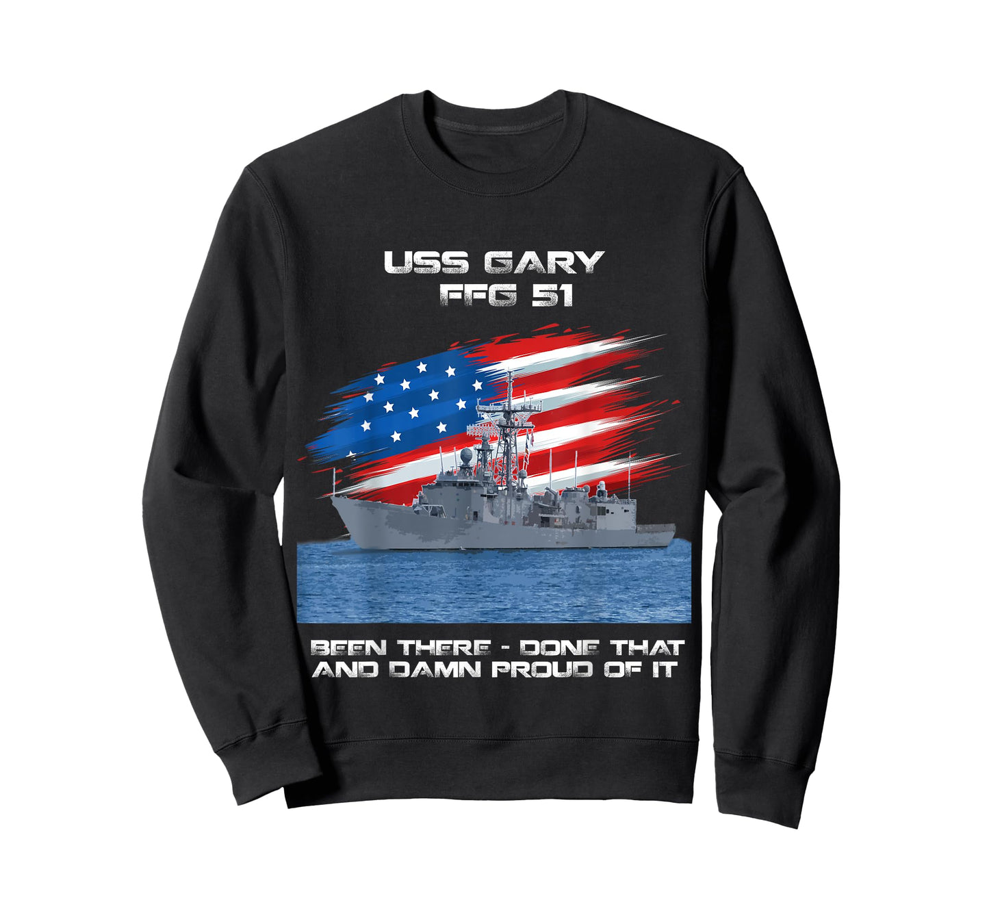 USS Gary FFG-51 Class Frigate American Flag Veteran T-Shirt