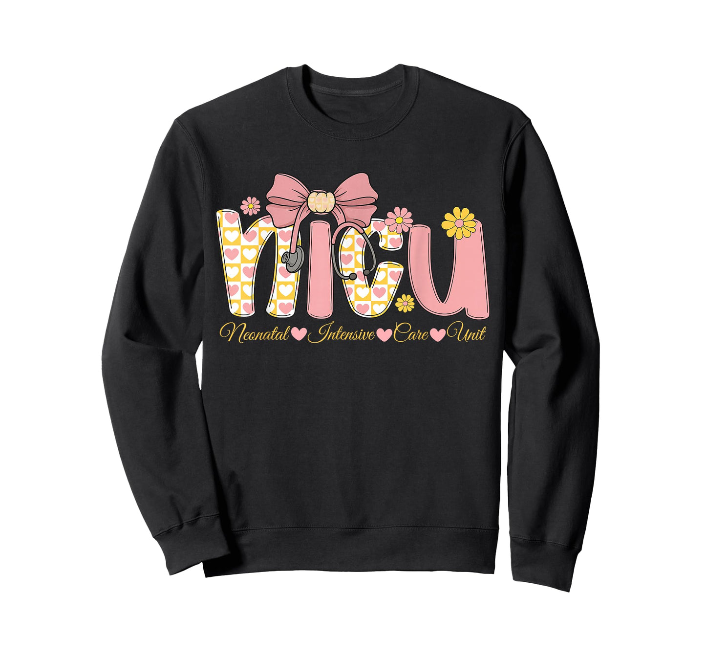 Coquette NICU Nurse Week Bow Heart Stethoscope Preppy T-Shirt