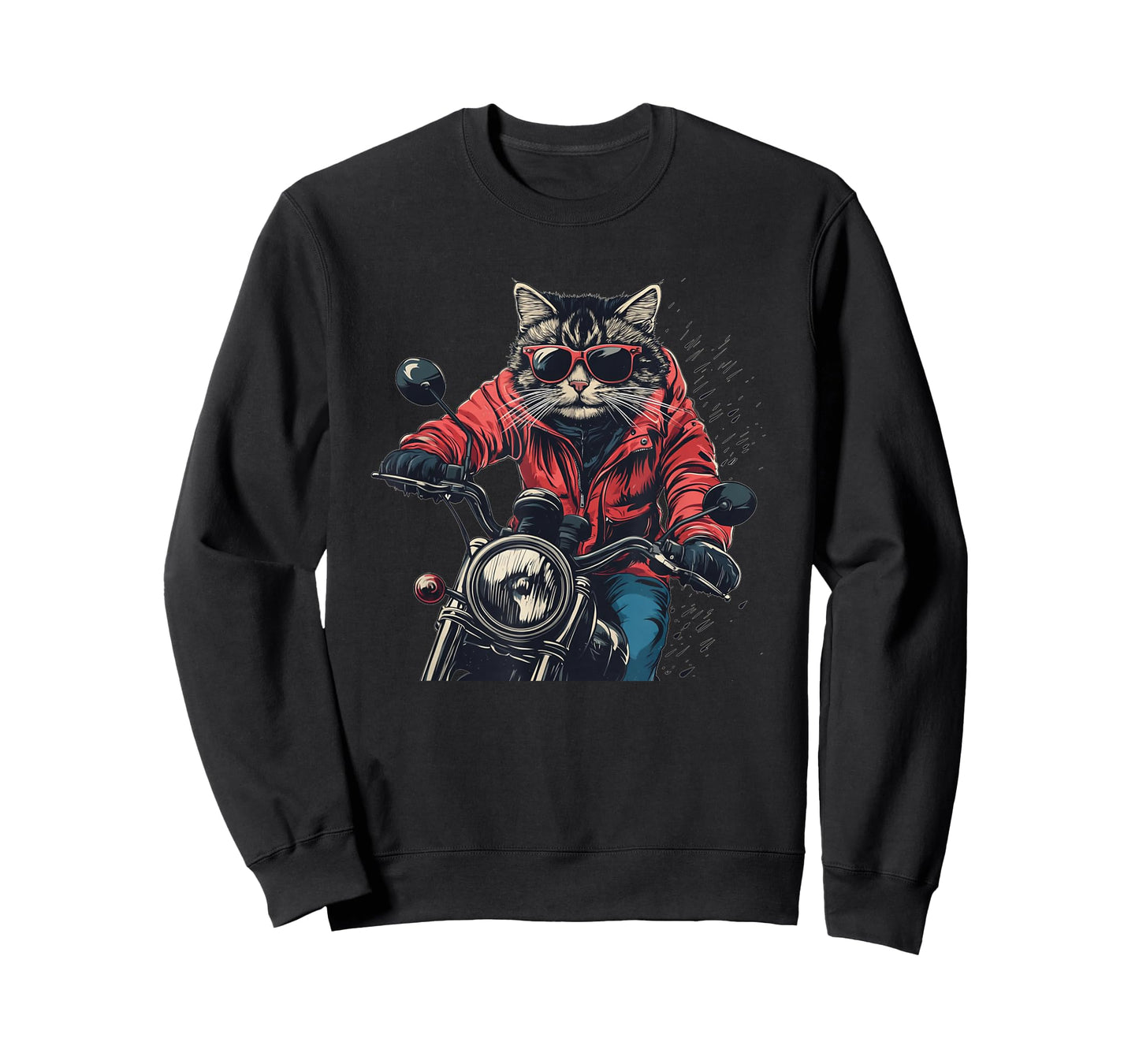 Cool Cat with Motorcycle for Biker and Cats Lovers T-Shirt