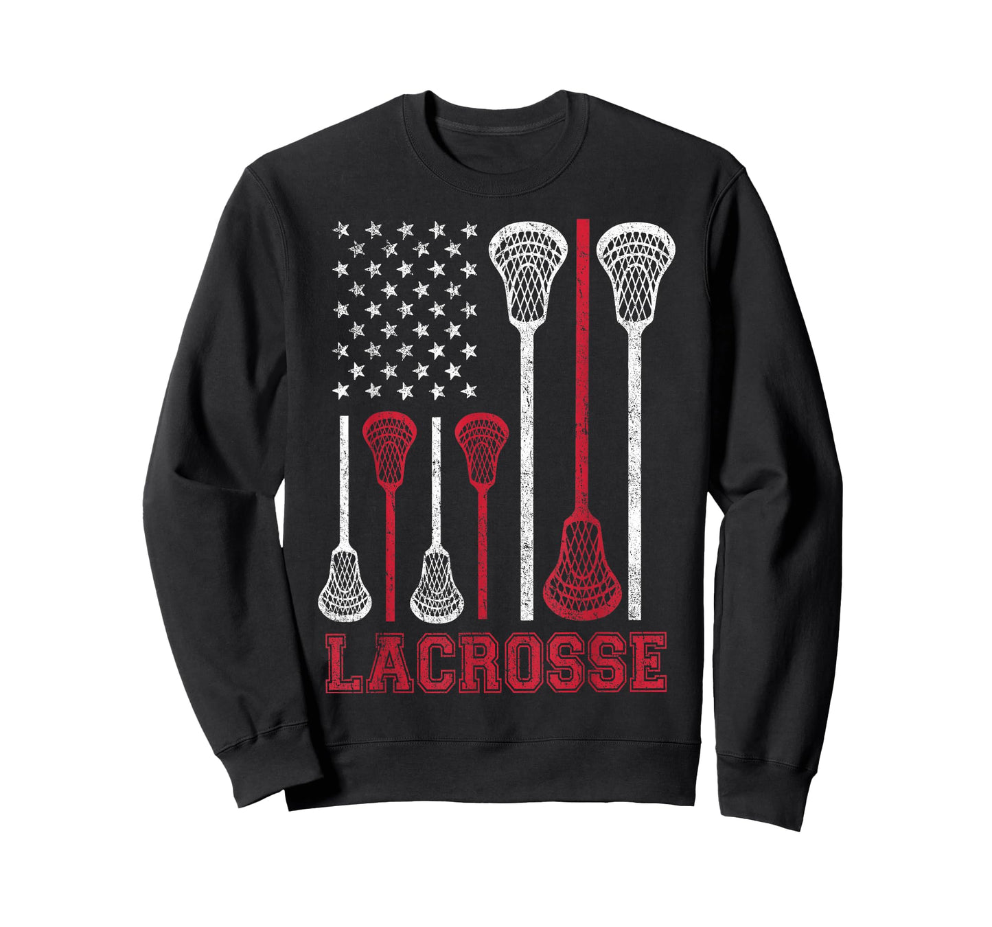 Lacrosse American Flag Lax Men Women Boys Girls Gifts T-Shirt