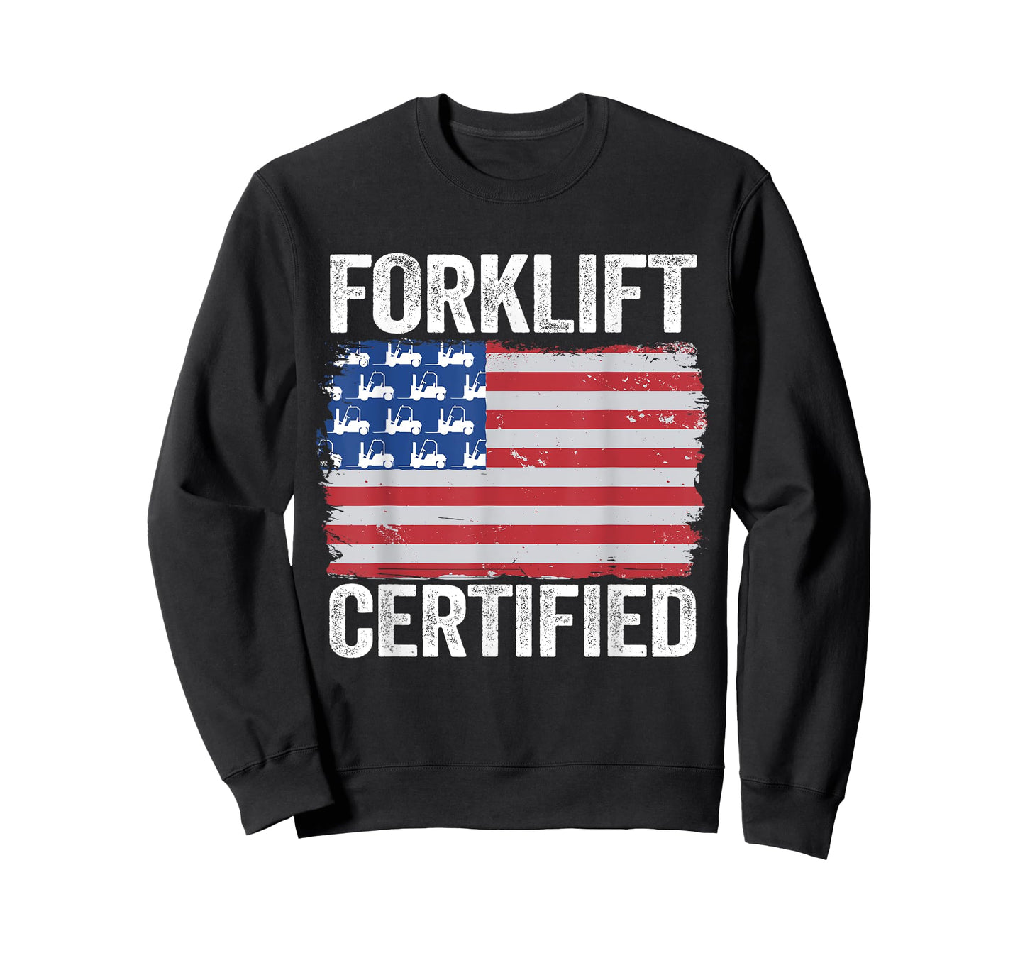 Forklift Certified Daddy American Flag Funny Forklift Driver T-Shirt