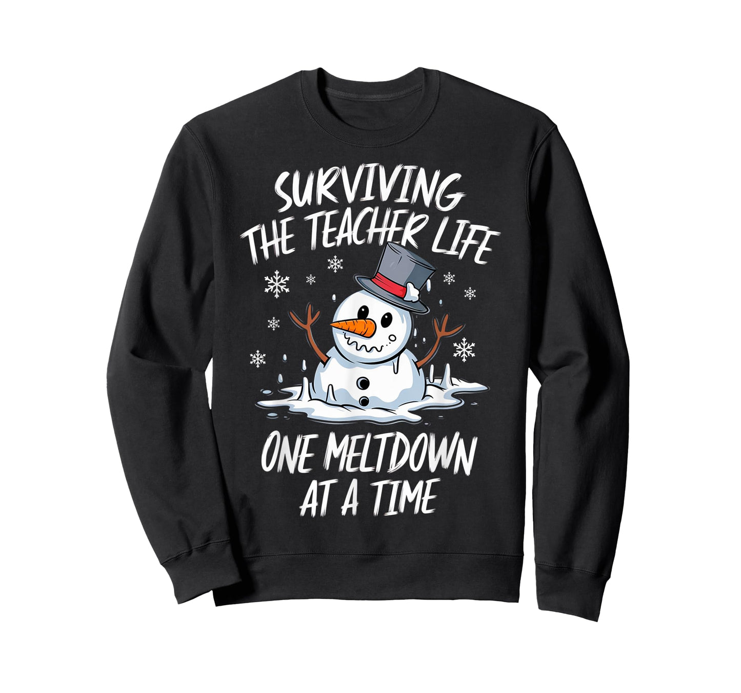 Christmas Surviving Teacher Life Meltdown Xmas Snowman T-Shirt