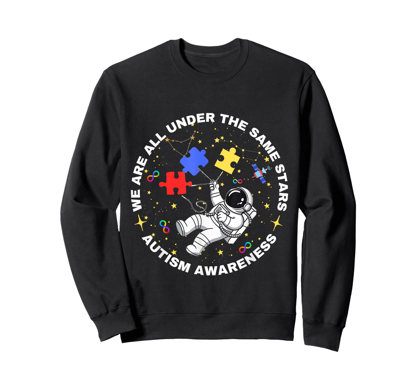 Autism We are All Under The Same Stars Space Astronaut T-Shirt