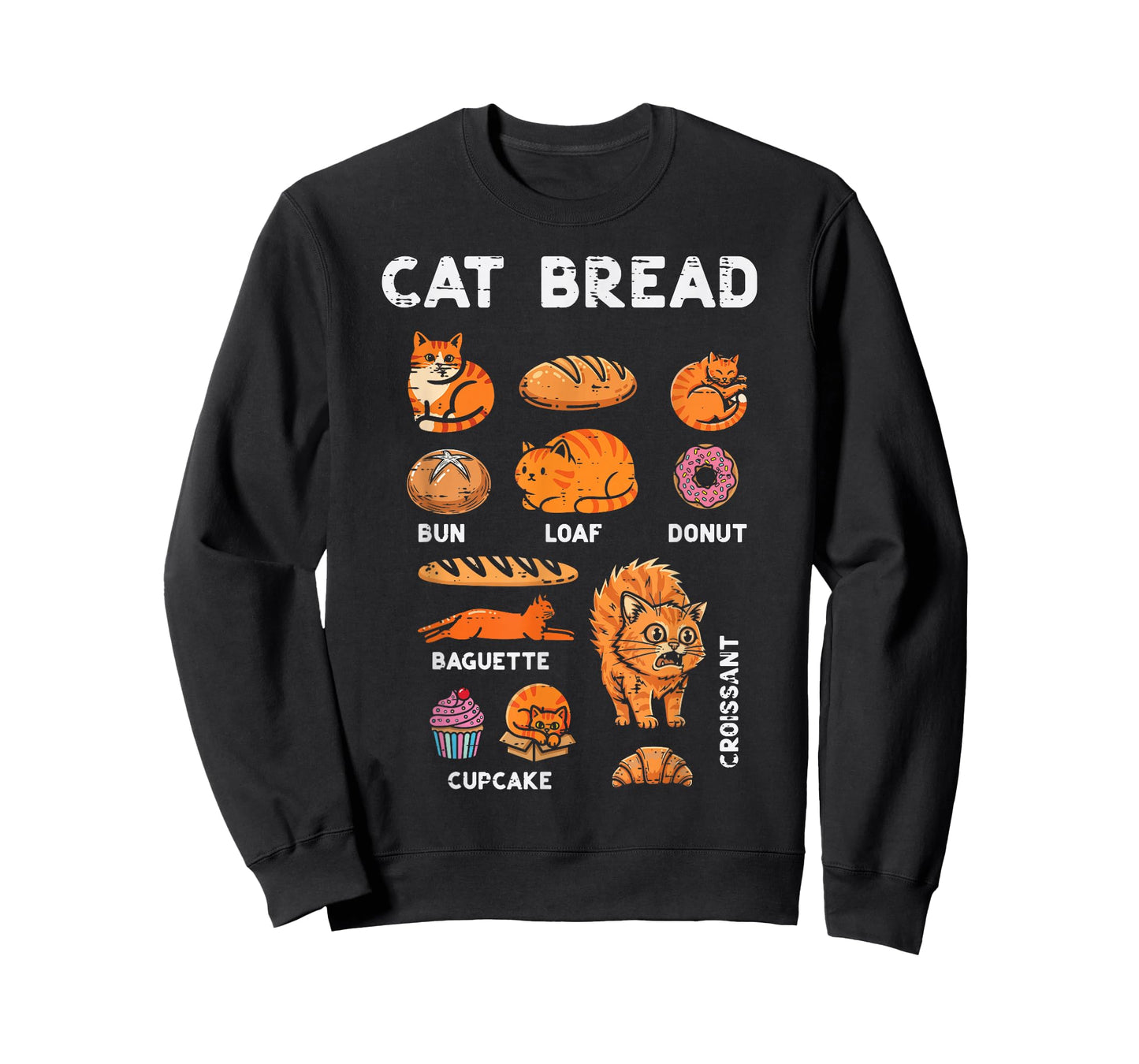 Cat Bread Bun Loaf Cute Kitten Kitty Food Pun Women Men Kids T-Shirt