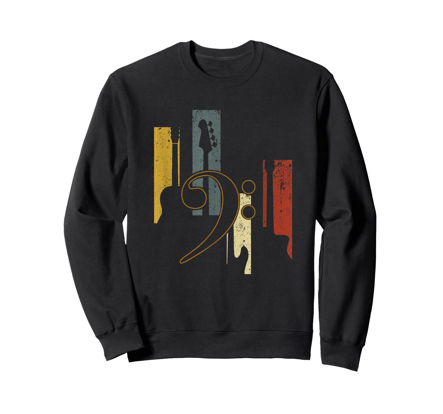 Bass Clef Vintage Bass Guitar Players Music Vintage Guitar T-Shirt