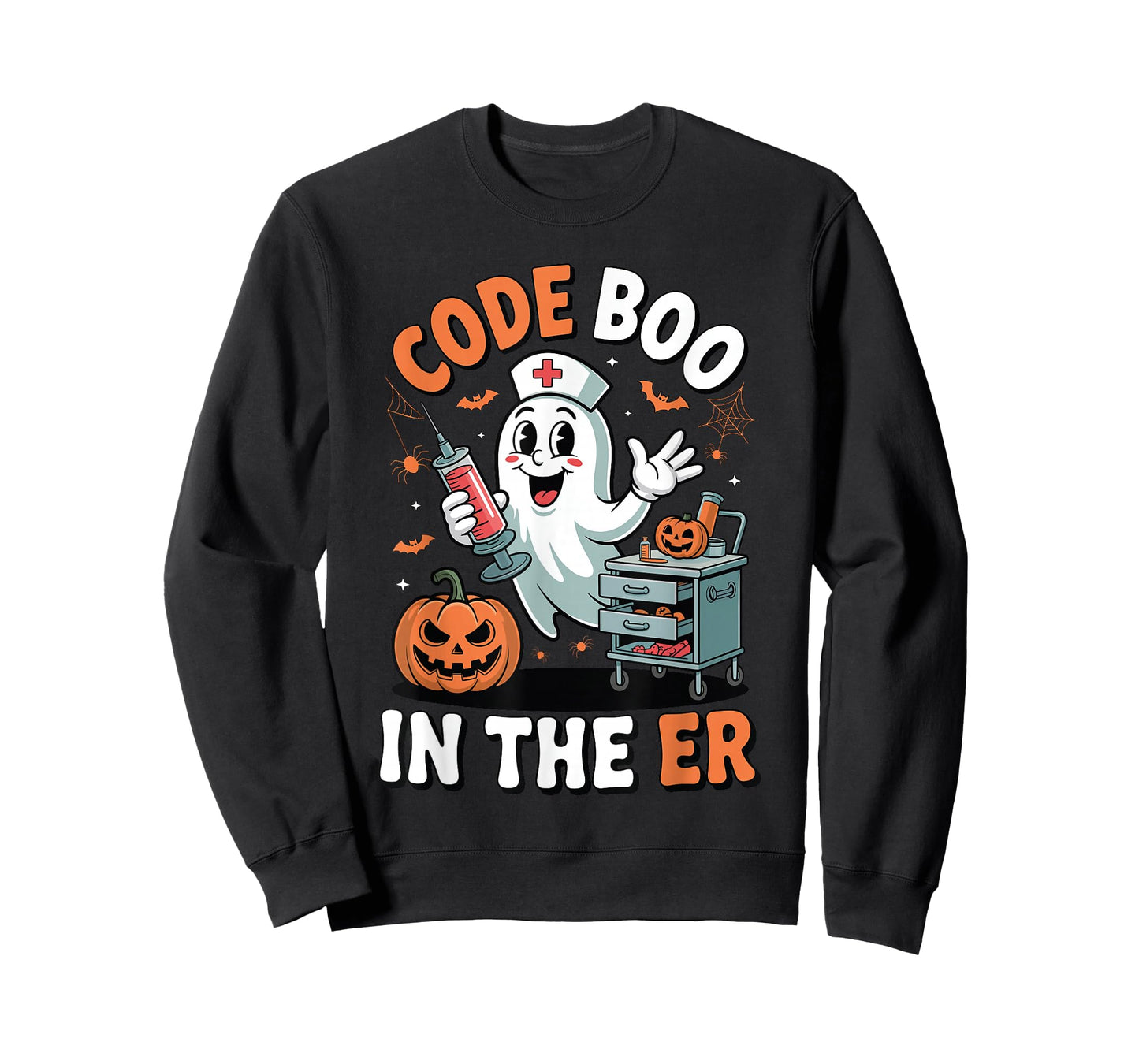 Code Boo in The ER Funny Medical Halloween ER Nurse T-Shirt