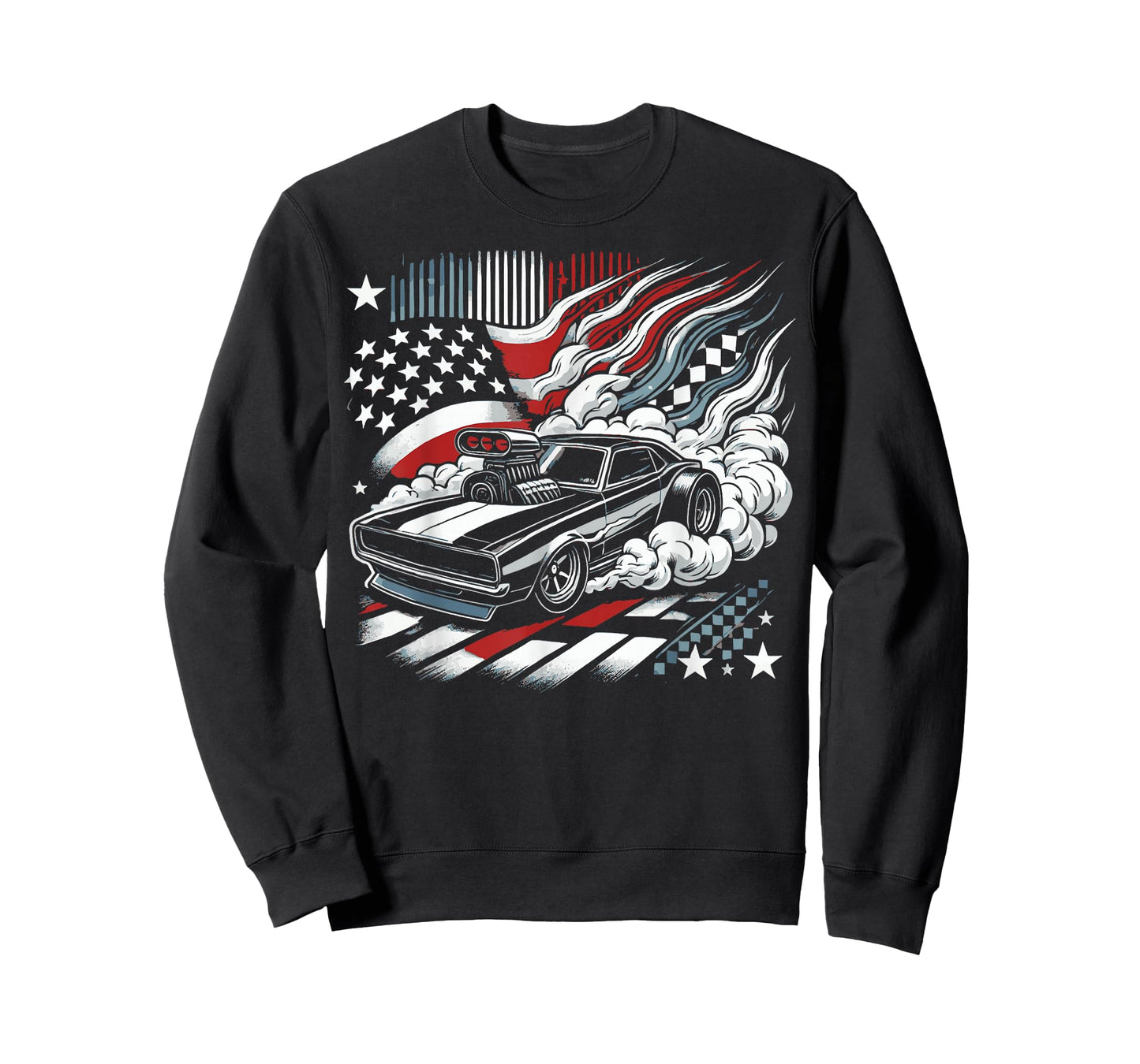 American Flag Drag Racing Strip Tree Light Dragster T-Shirt