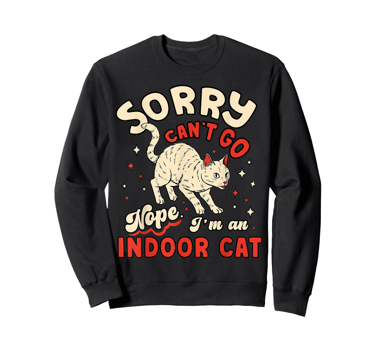 Funny Cat Lover Sorry Cant Go Im an Indoor Introvert Cat Mom T-Shirt