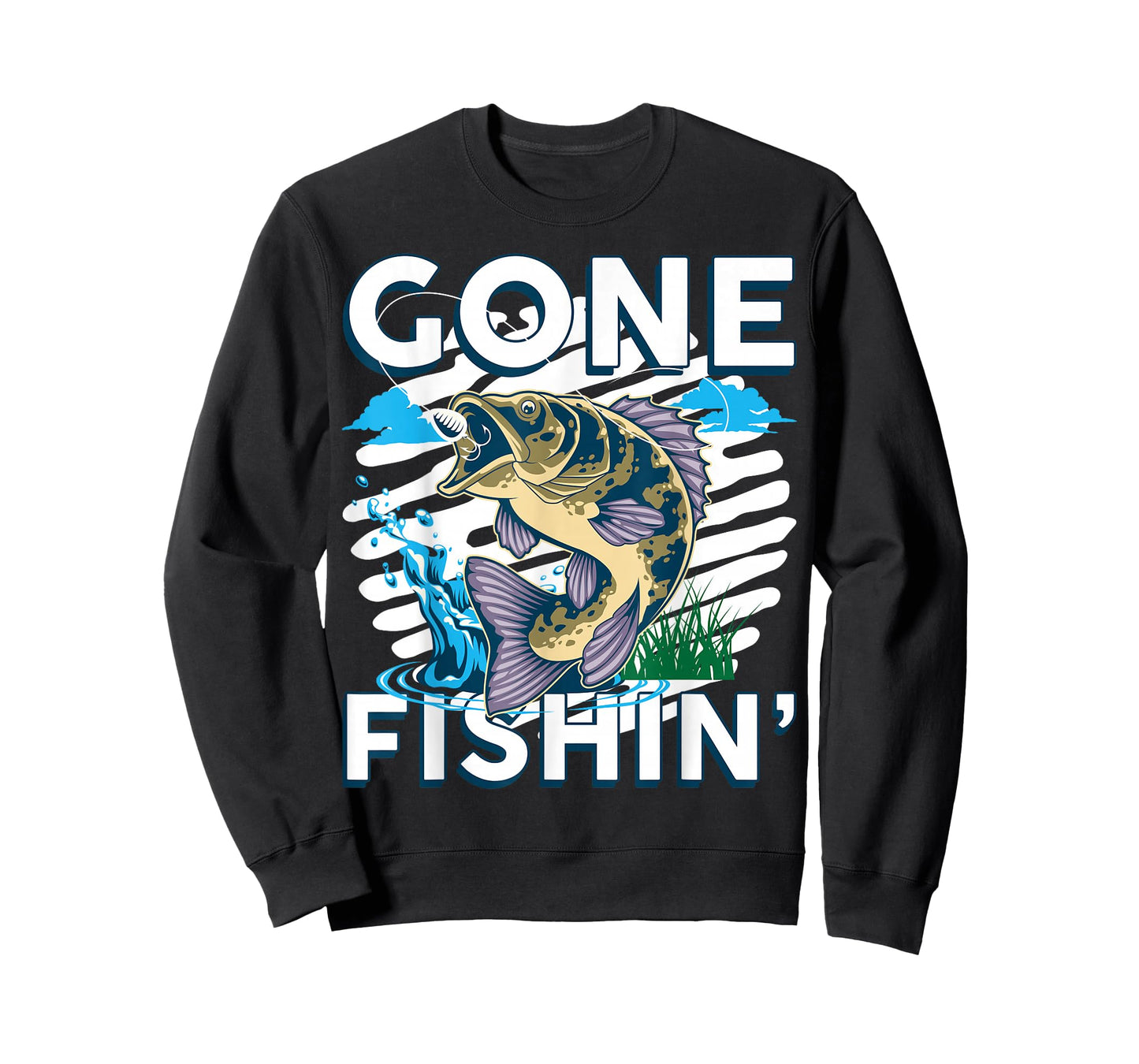 Fishing Gone Fishing Funny Bass Fish Fisherman Dad T-Shirt