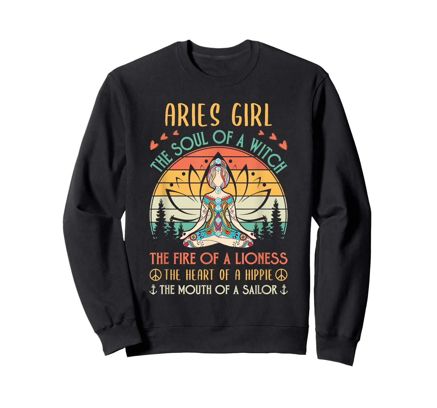 Aries Girl Witch Lioness Hippie Sailor Zen Zodiac T-Shirt