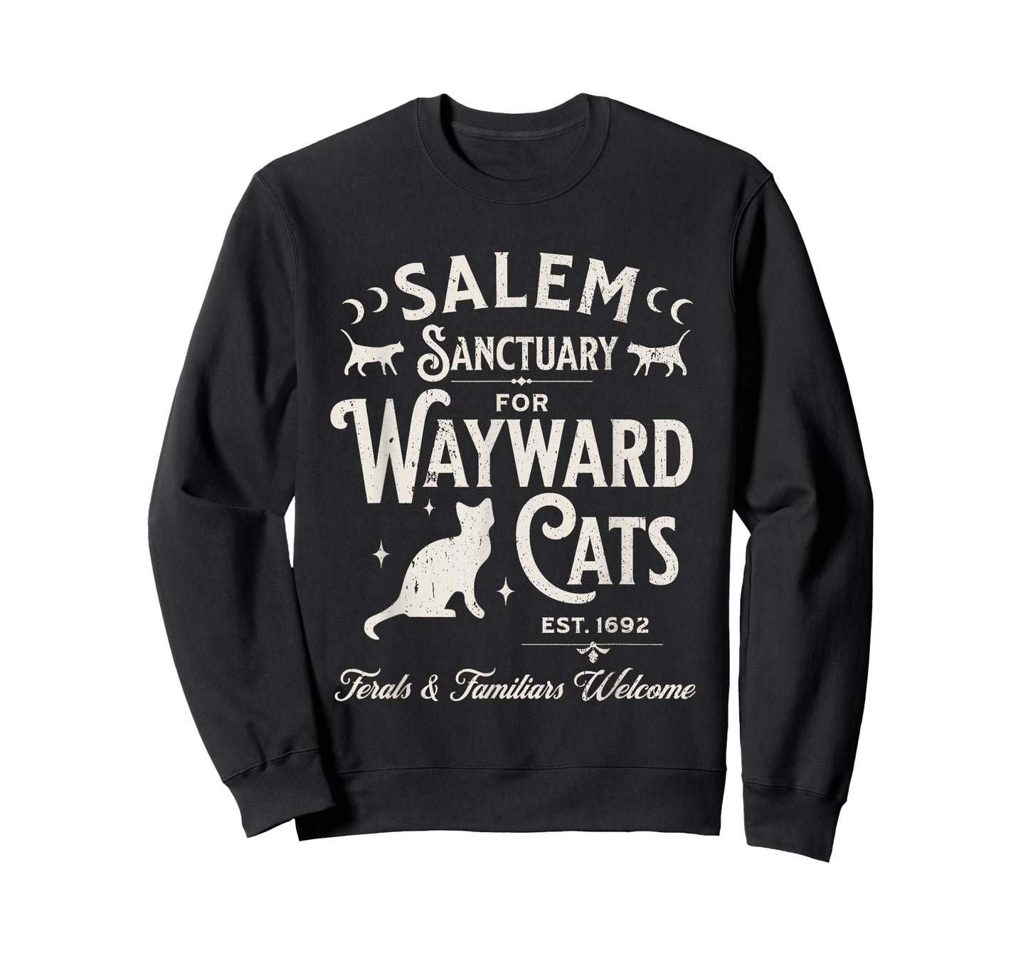 Funny Black Cats Witch Salem Sanctuary for Wayward Halloween T-Shirt