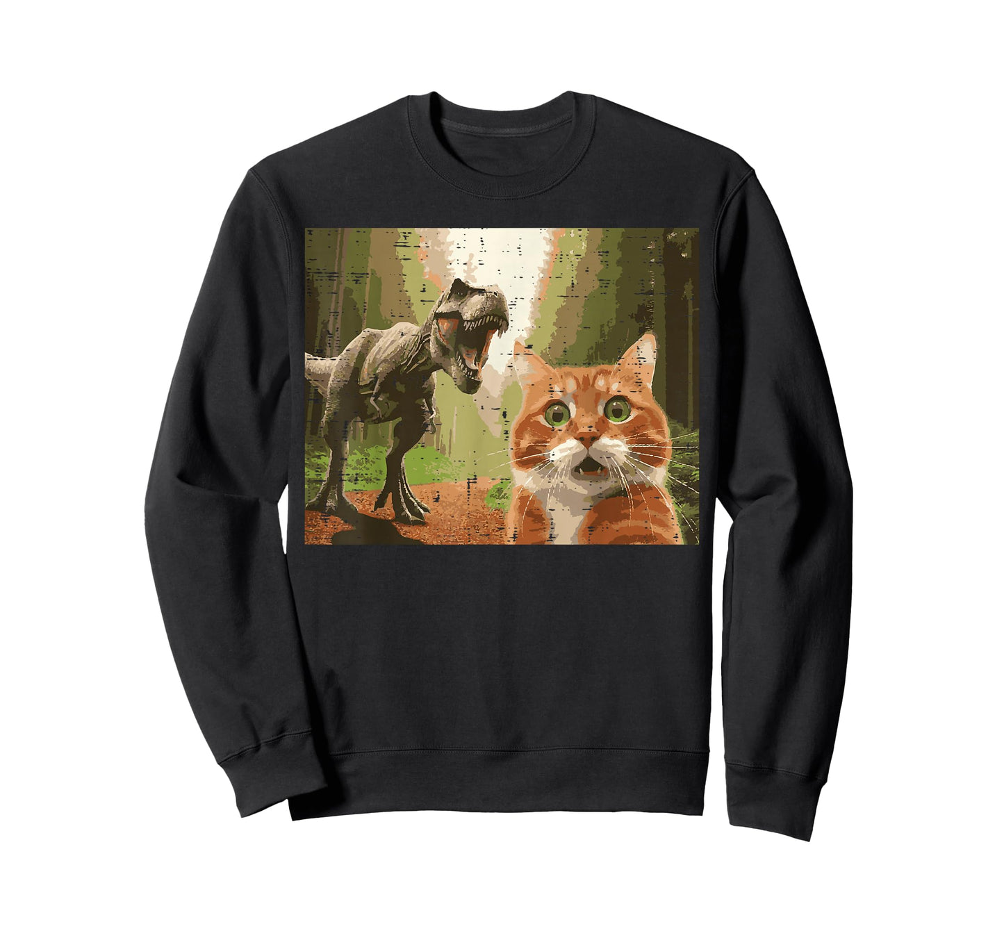 Cat Dinosaur Trex Selfie Funny Meme Humor Boys Girls Kids T-Shirt