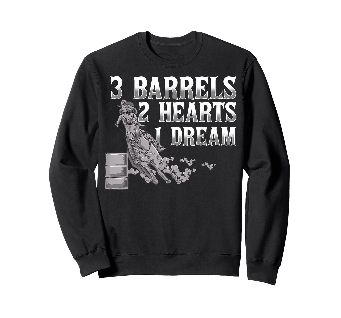 3 Barrels, 2 Hearts, 1 Dream Horse Barrel Racing T-Shirt