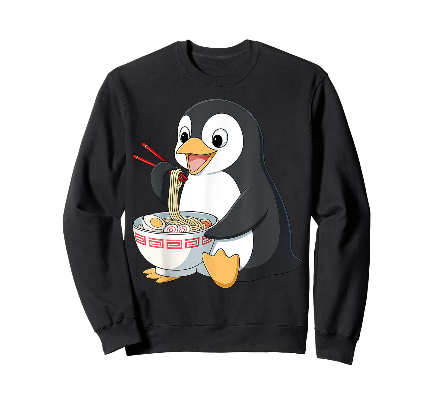 Anime Kawaii Penguin Eating Ramen Noodle Gifts Men Women Kid T-Shirt
