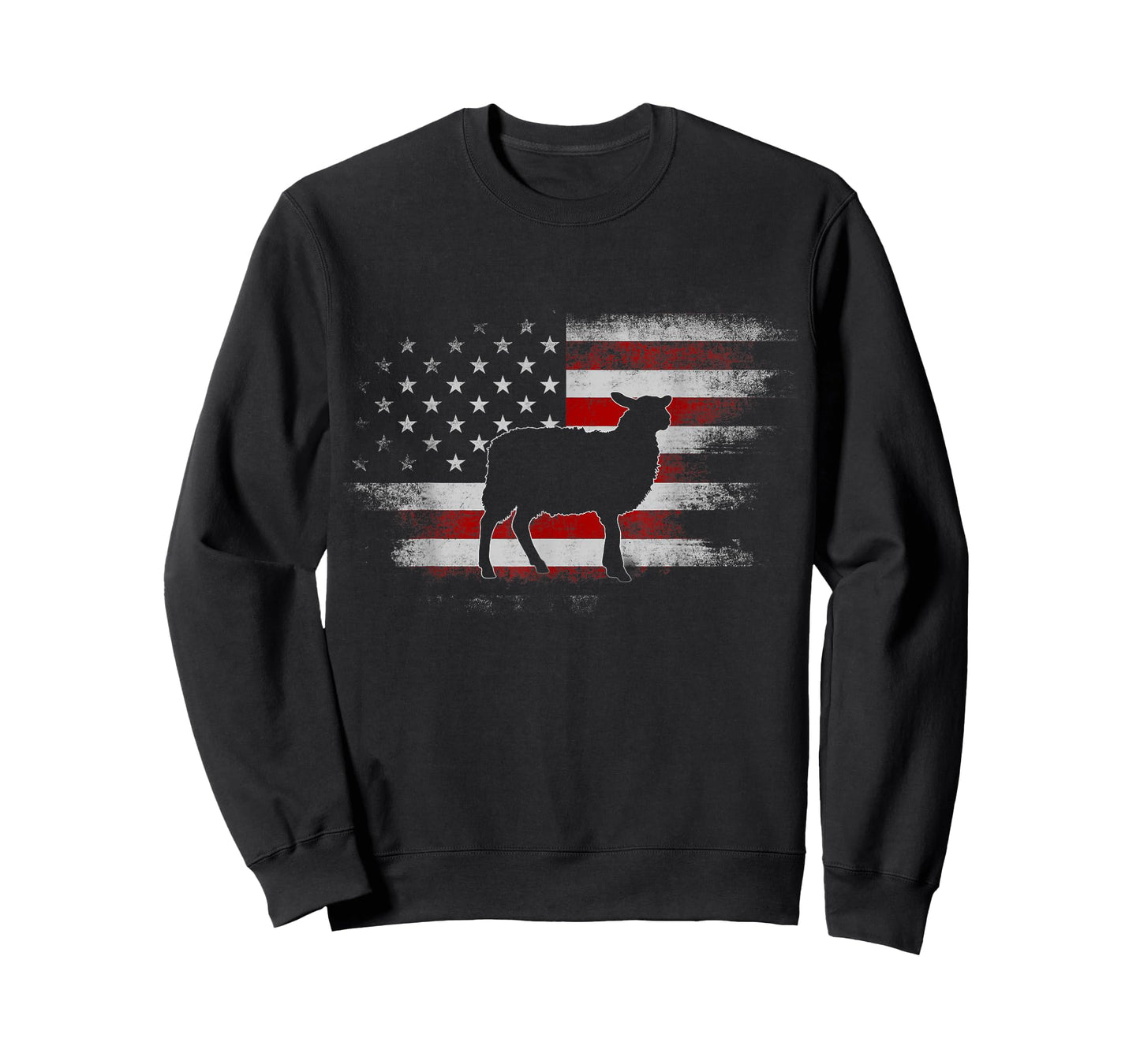 Farm Sheep 4th Of July Cool Sheep US Flag Vintage Design Women Kids Men T-Shirt