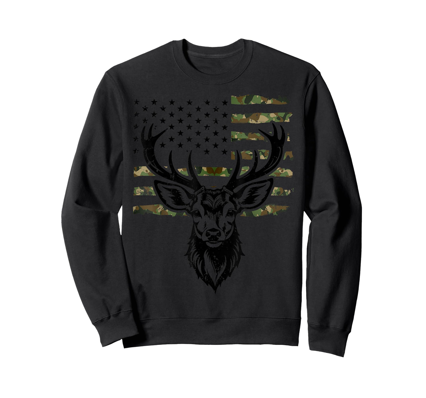 American flag deer hunting USA hunt vintage design for dad T-Shirt