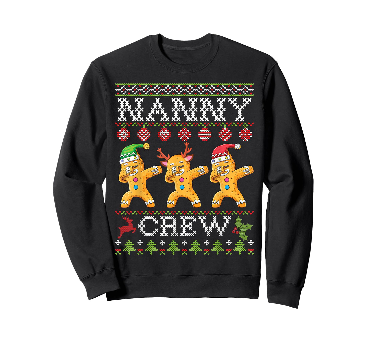 Gingerbreads Dabbing Together Nanny Crew Christmas Family T-Shirt