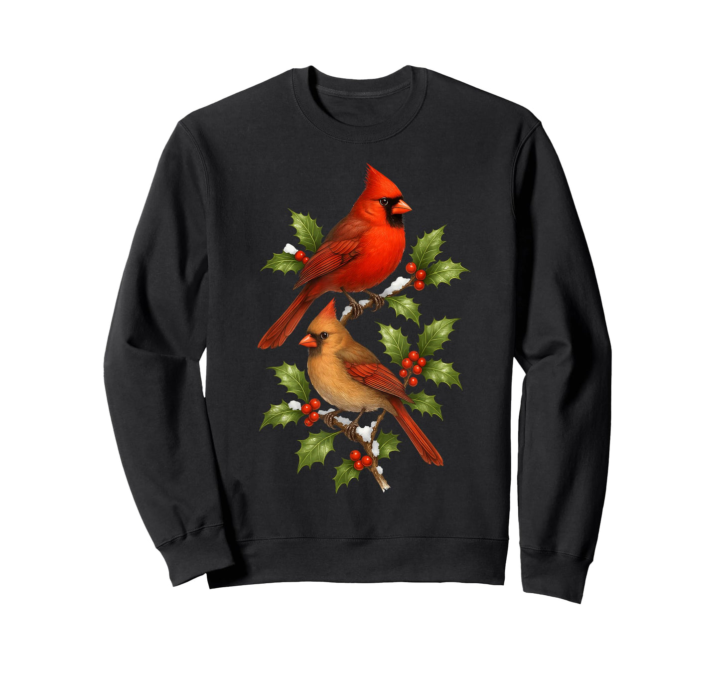Cardinal Birds on Holly Branches T-Shirt