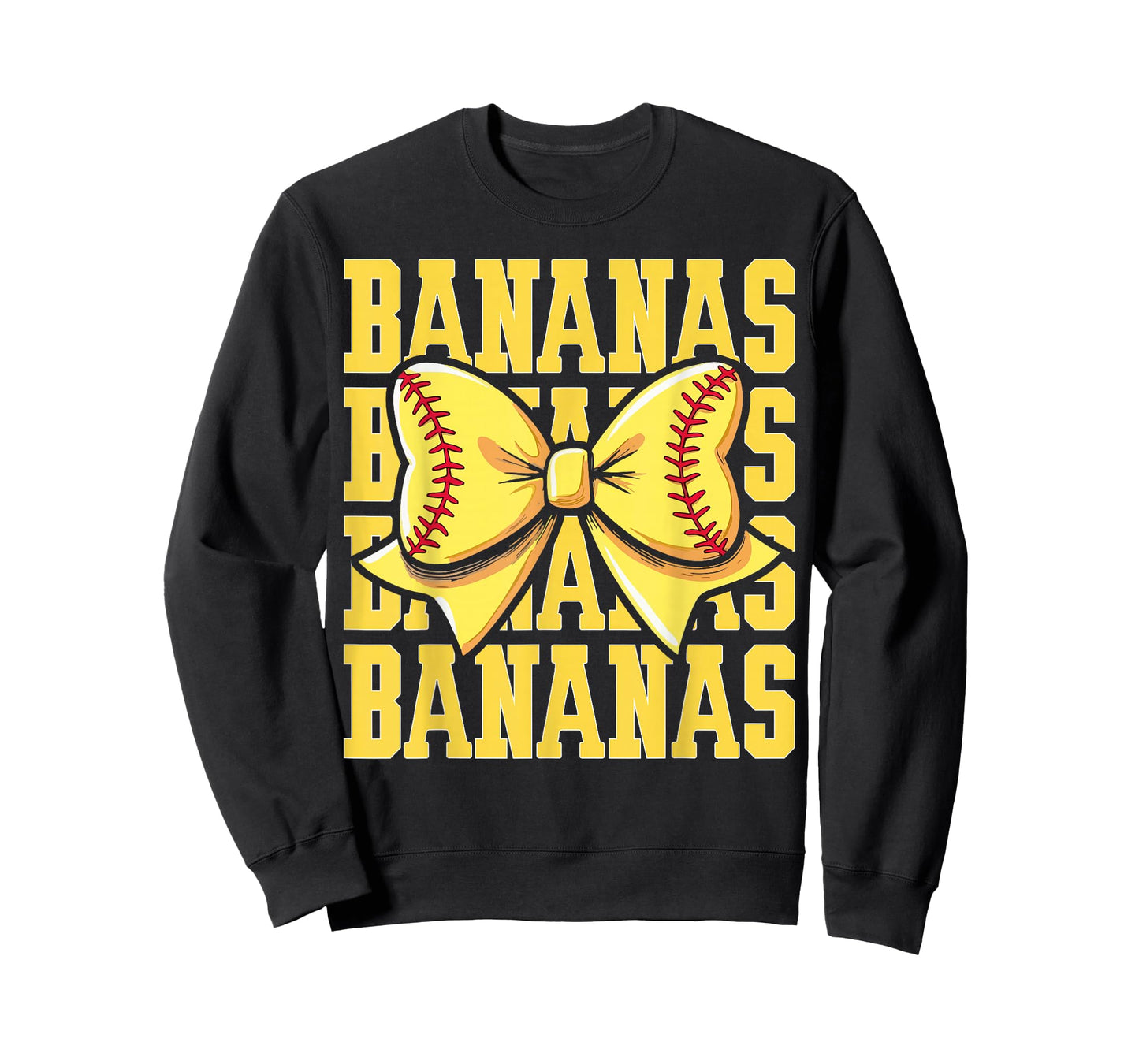 Retro Bananas Last Name Coquette Bow Women Kids Girls T-Shirt