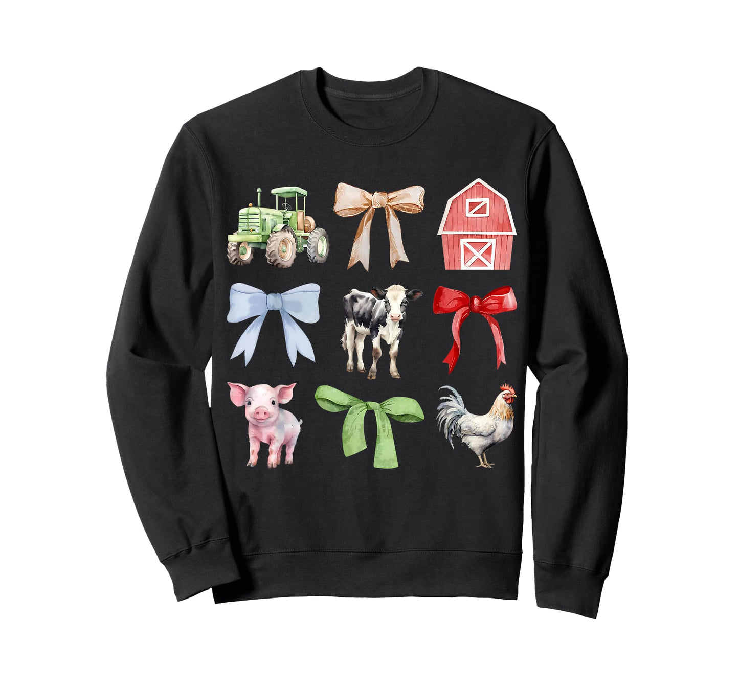 Cute Farm Animals Cow Pig Chicken Coquette Farmer Country T-Shirt