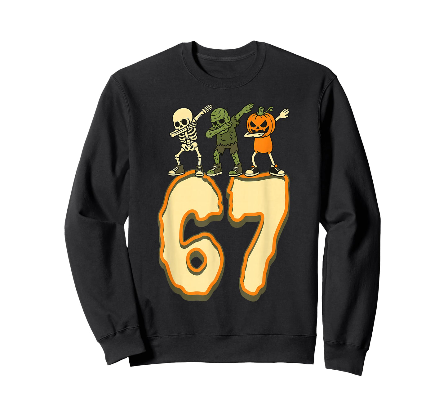 67 Halloween Meme 6 7 Numbers Six Seven Funny Kids Skeleton T-Shirt