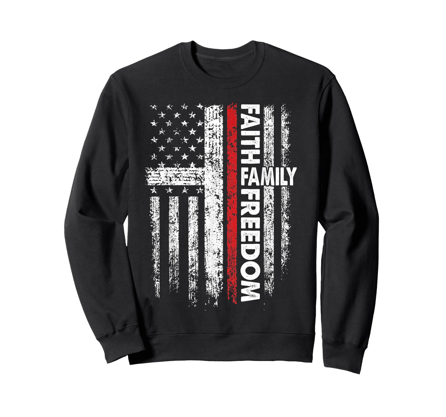 Faith Family Freedom Patriotic Christian Vintage USA Flag T-Shirt