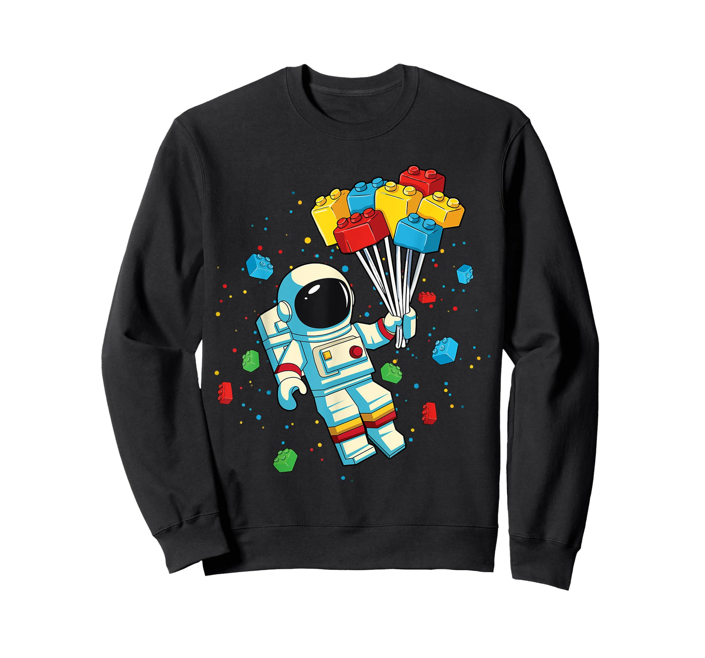 Space Astronaut Colorful Block Building Brick Builder T-Shirt