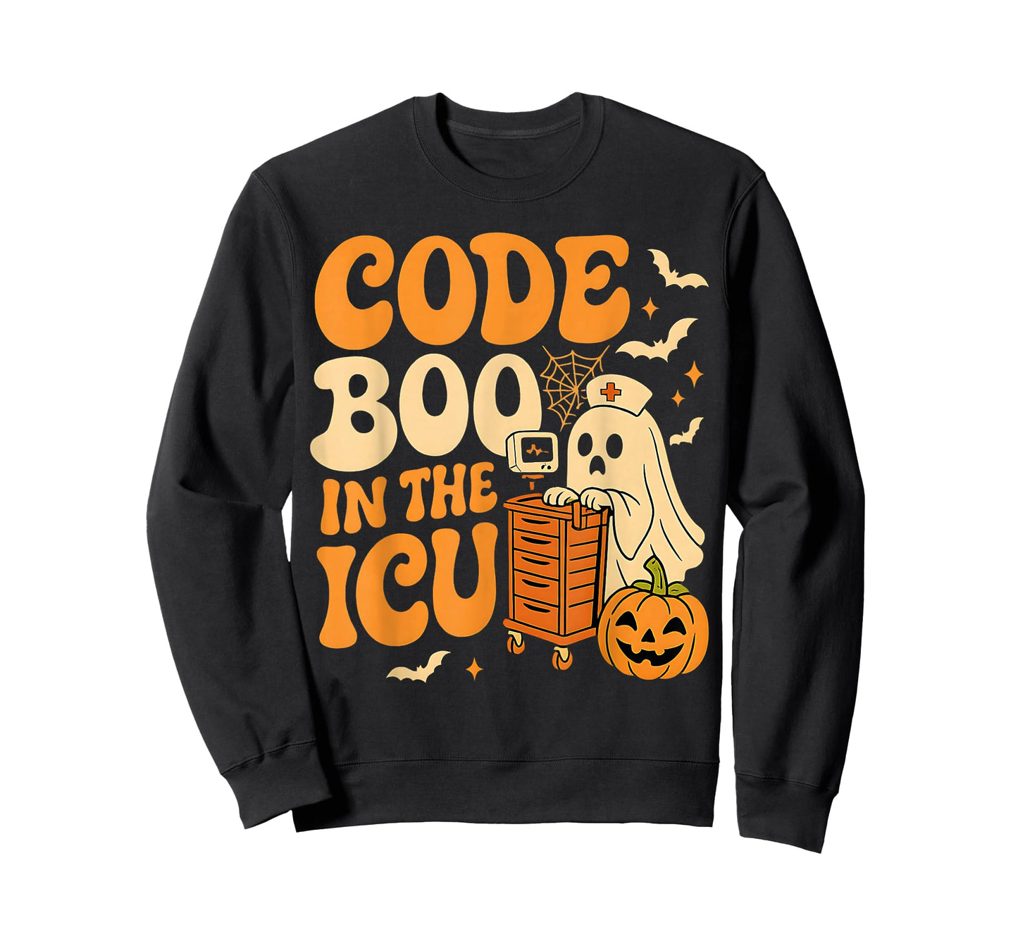 Code Boo in The ICU Nurse Halloween Costume Ghost Nursing T-Shirt