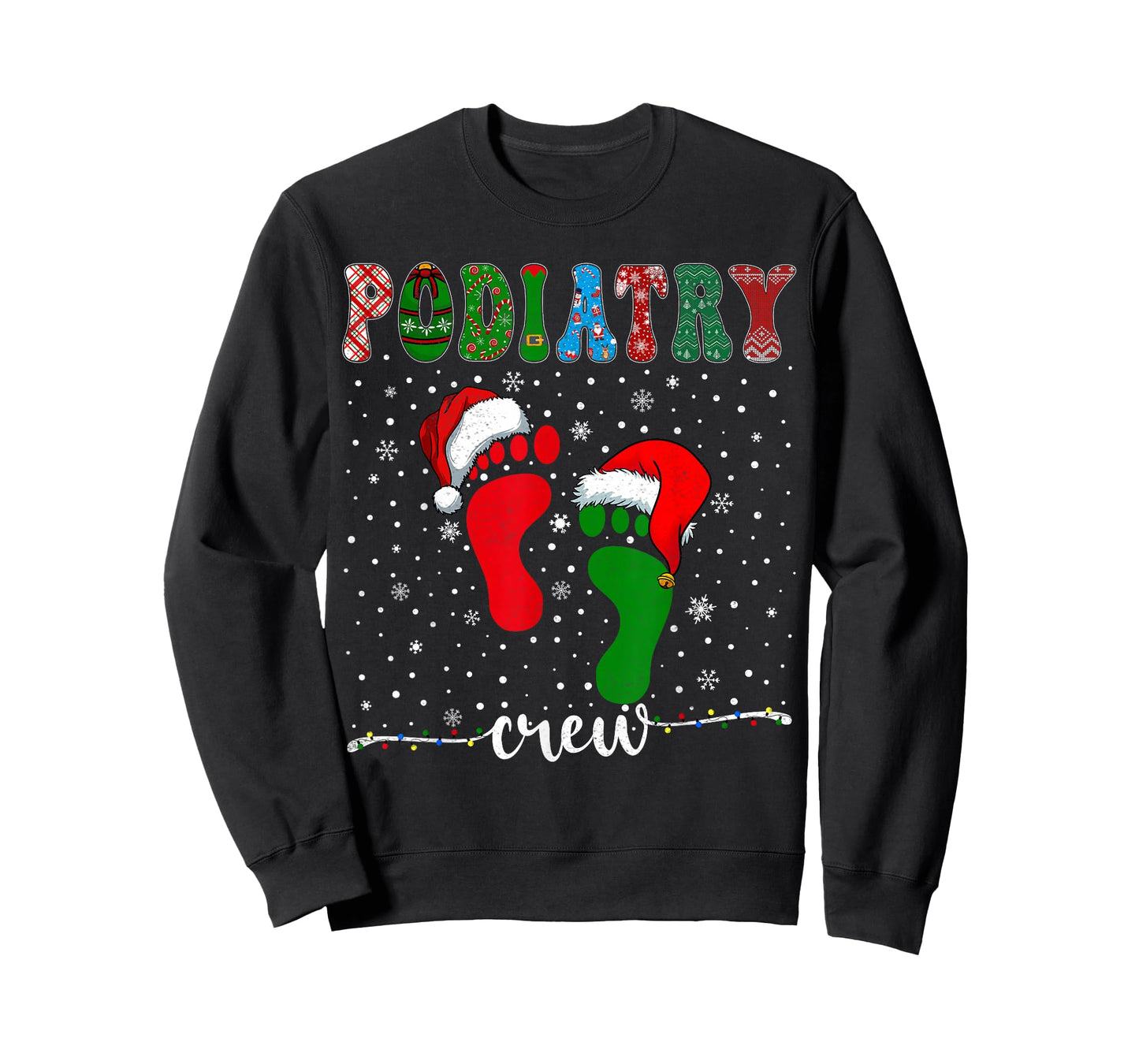 Christmas Footprint Doctor Podiatrist Podiatry Crew Xmas T-Shirt