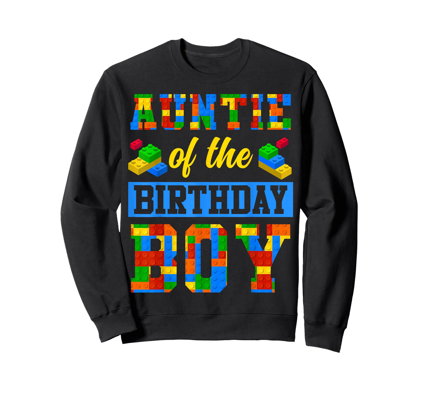 Auntie Of The Birthday Boy Building Block Bday Party T-Shirt