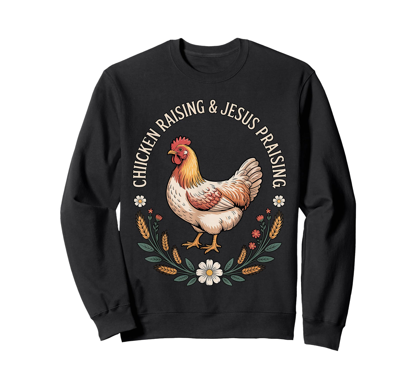 Chicken Raising And Jesus Praising Vintage T-Shirt