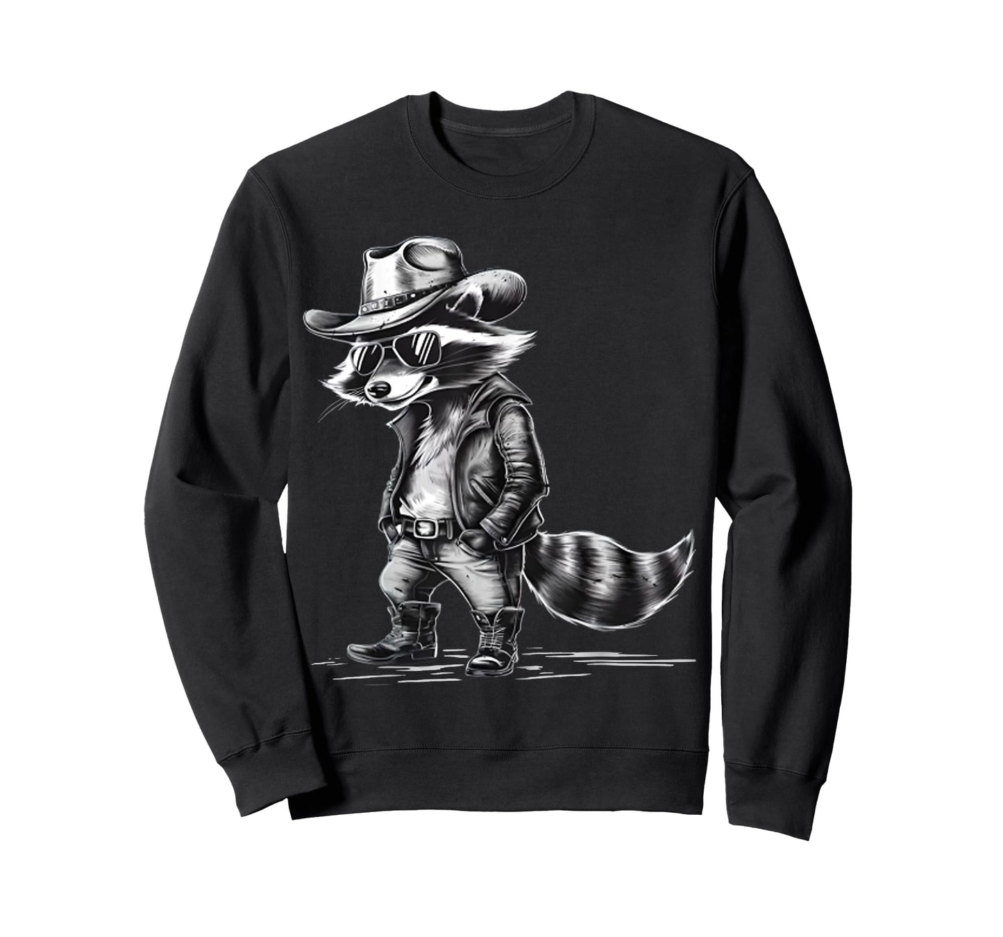 Cool Raccoon Cowboy Cowgirl Punk Racoon Meme Western Country T-Shirt