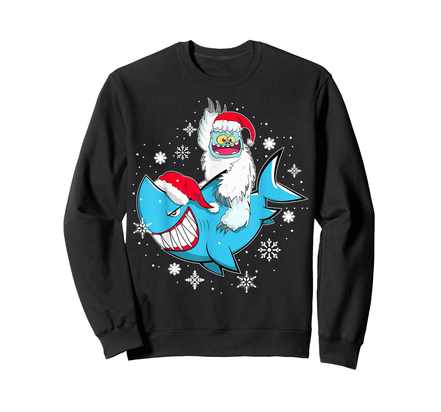 Yeti To Party Shark Santa Hat Christmas Pajama Xmas Gift T-Shirt