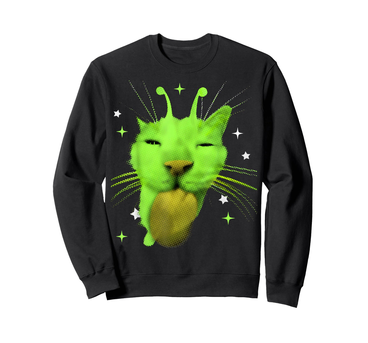 Y2K Alien Cat Meme UFO Retro Silly Cats Lover Vintage 90s T-Shirt