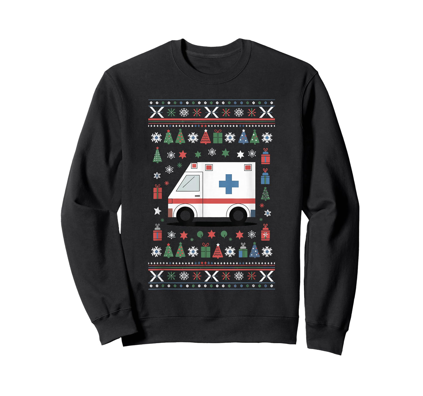 Ambulance Ugly Christmas Emergency Medical Technician T-Shirt