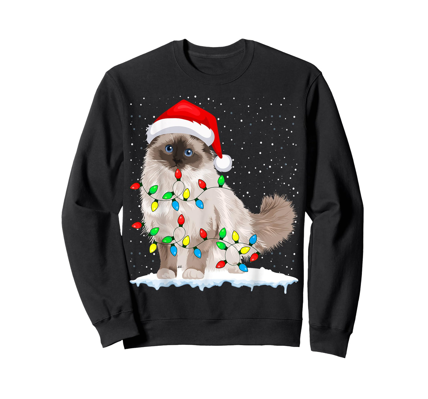Ragdoll Cat Christmas Lights Xmas Cat Lover T-Shirt
