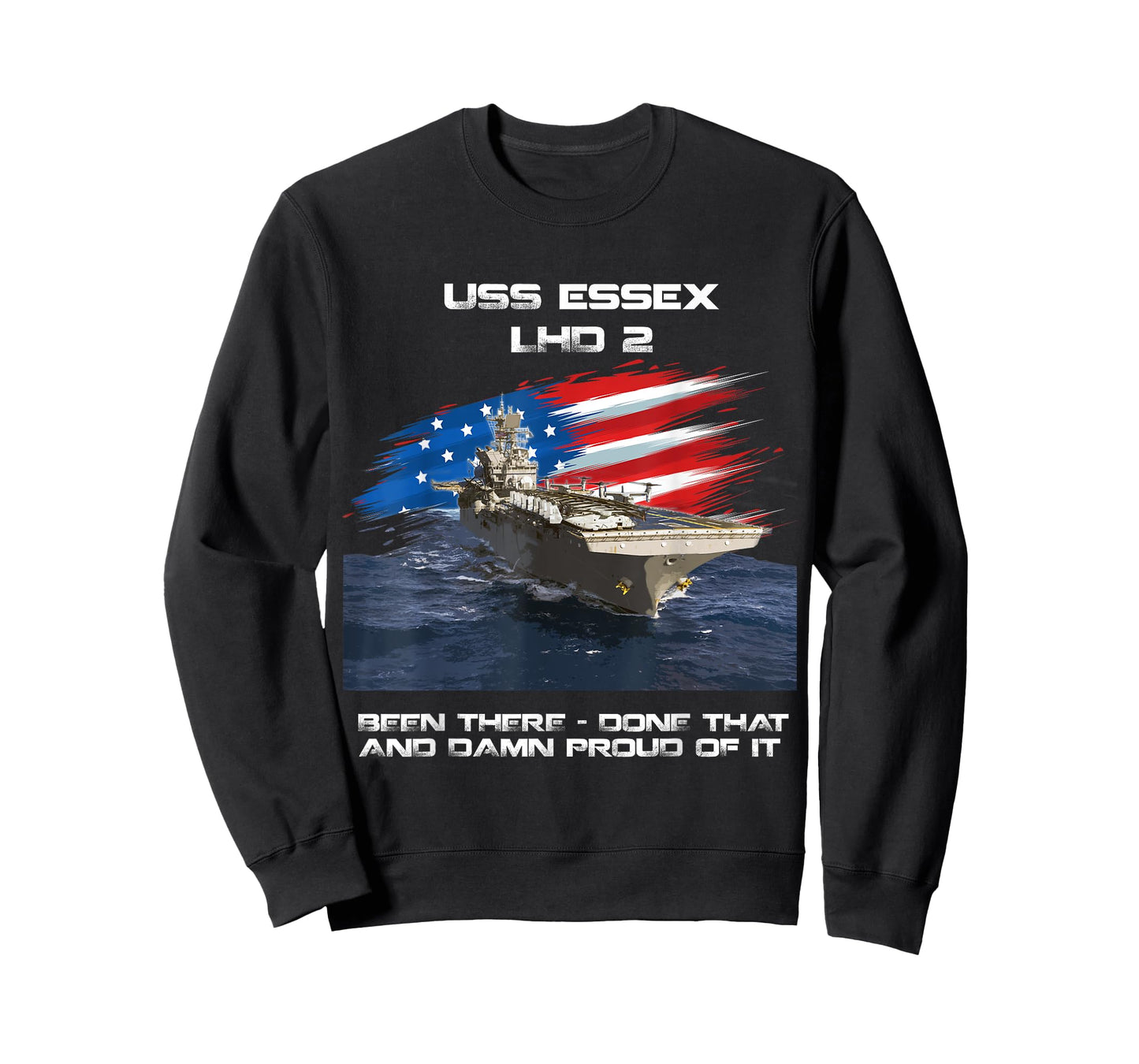 USS Essex LHD-2 Amphibious Assault Ship Veteran USA Flag Women Men T-Shirt