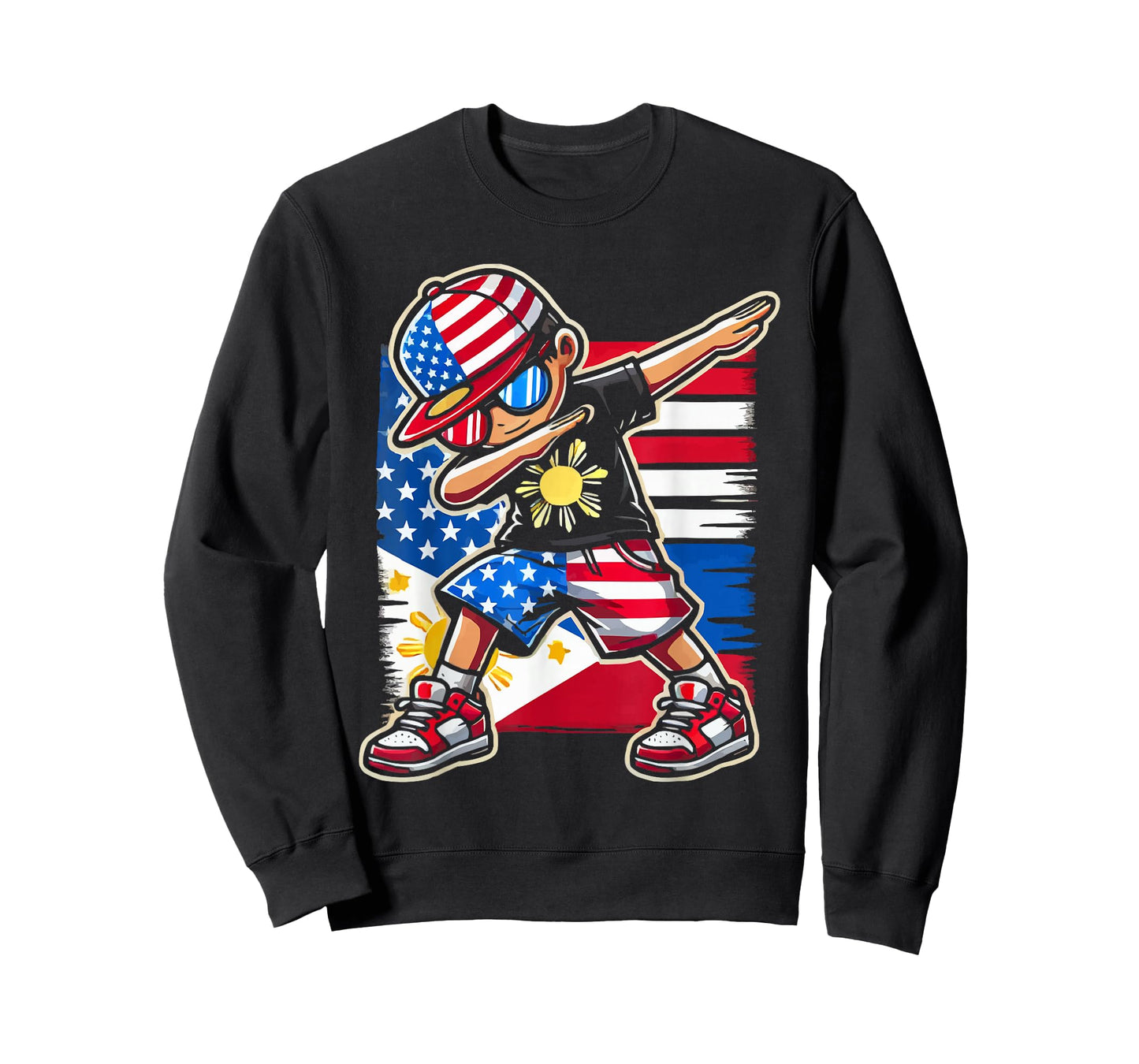 Half Filipino Half American USA Flag Philippines America T-Shirt