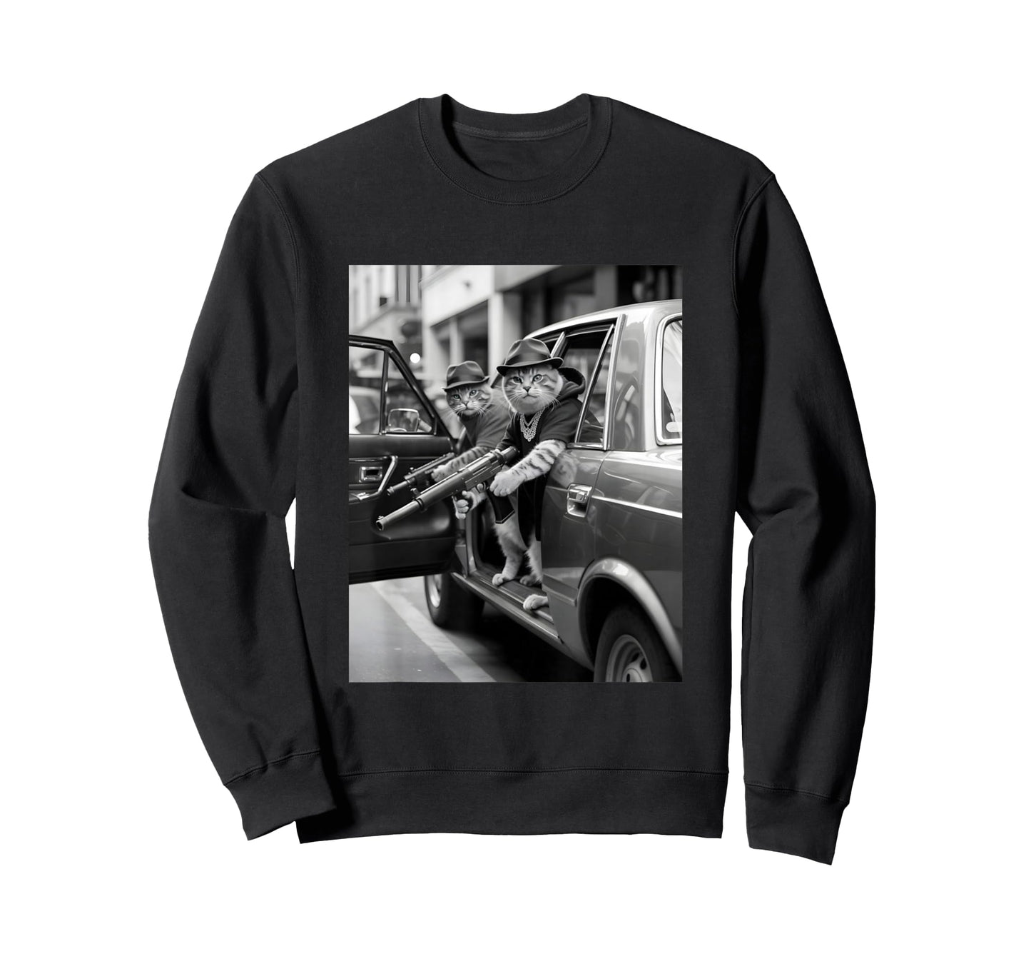 Funny Mafia Street Gangster Cats Meme T-Shirt
