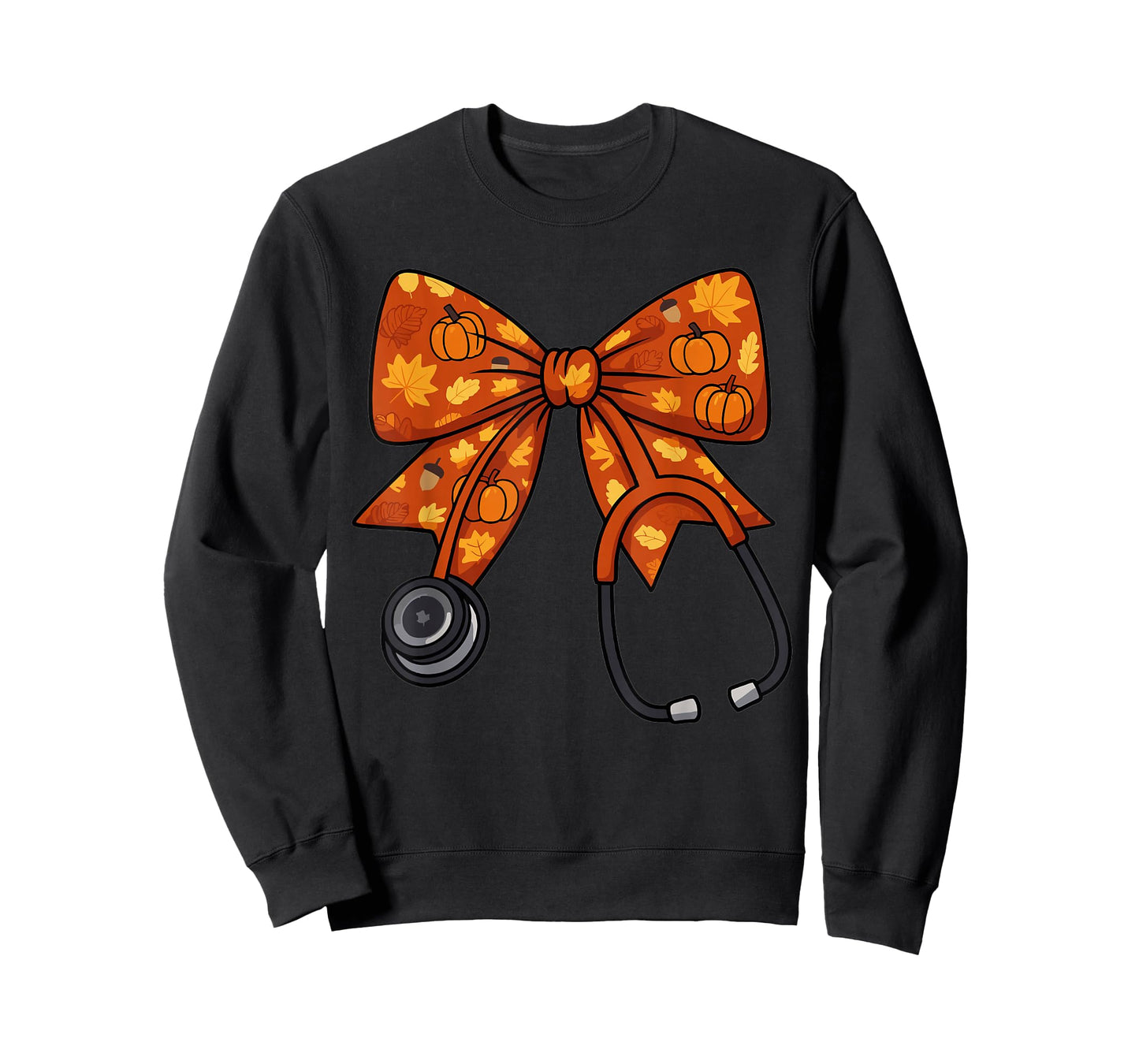 Cute Fall Nurse Coquette Bow Stethoscope Autumn Doctor T-Shirt