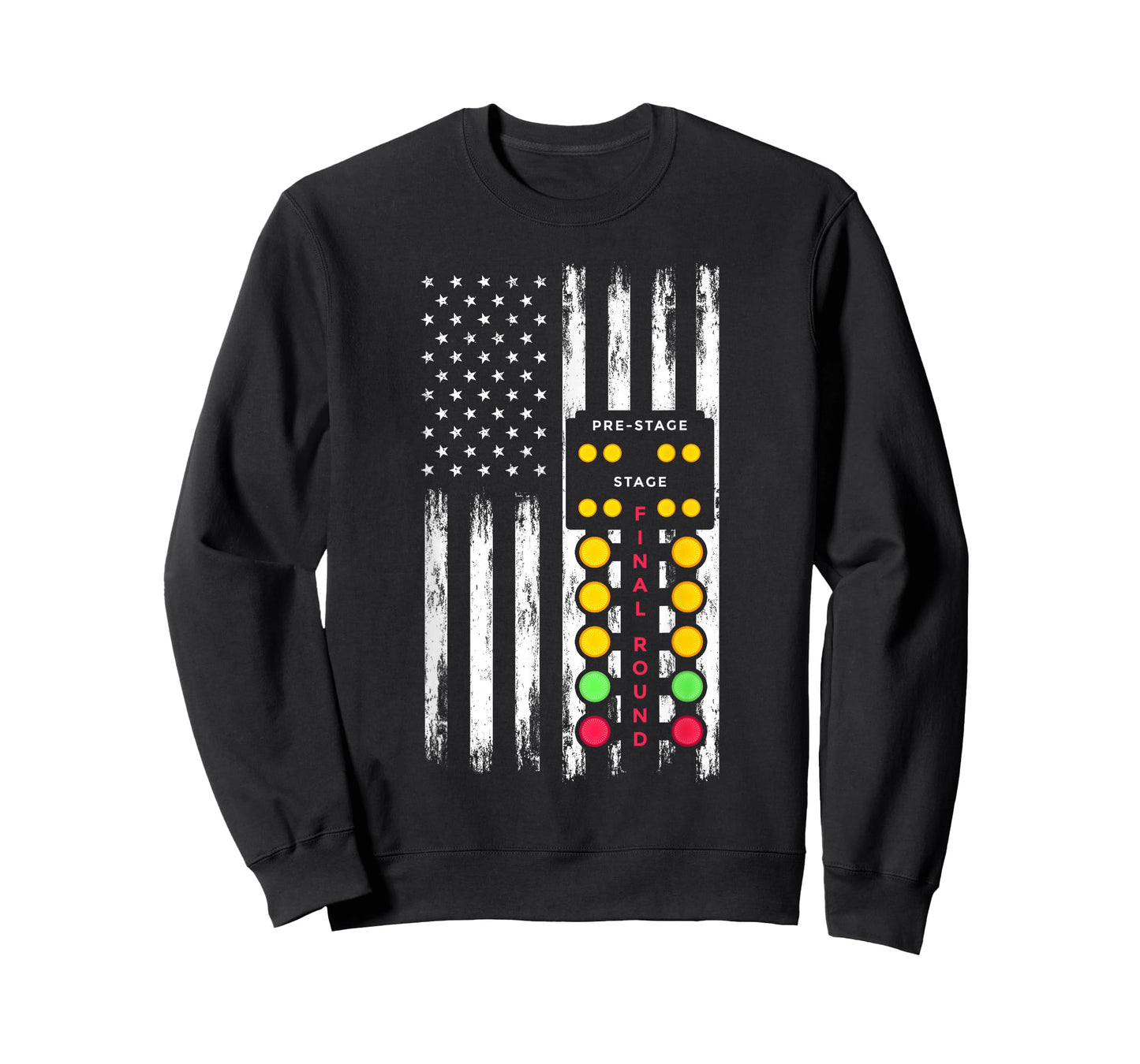 American Flag Drag Racing Strip Tree Light Dragster T-Shirt