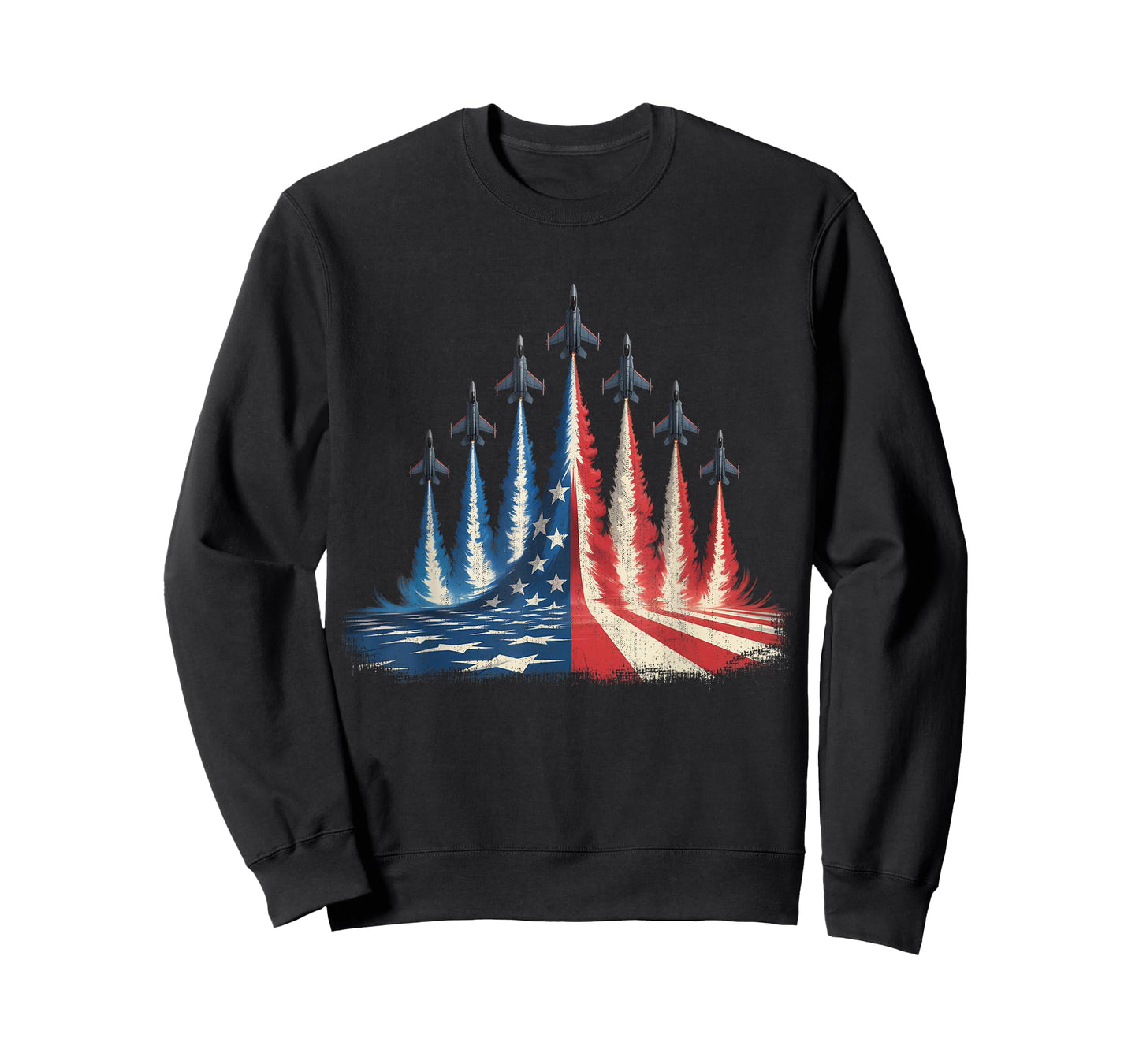Fighter Jet American Flag 4th of July Tee T-Shirt