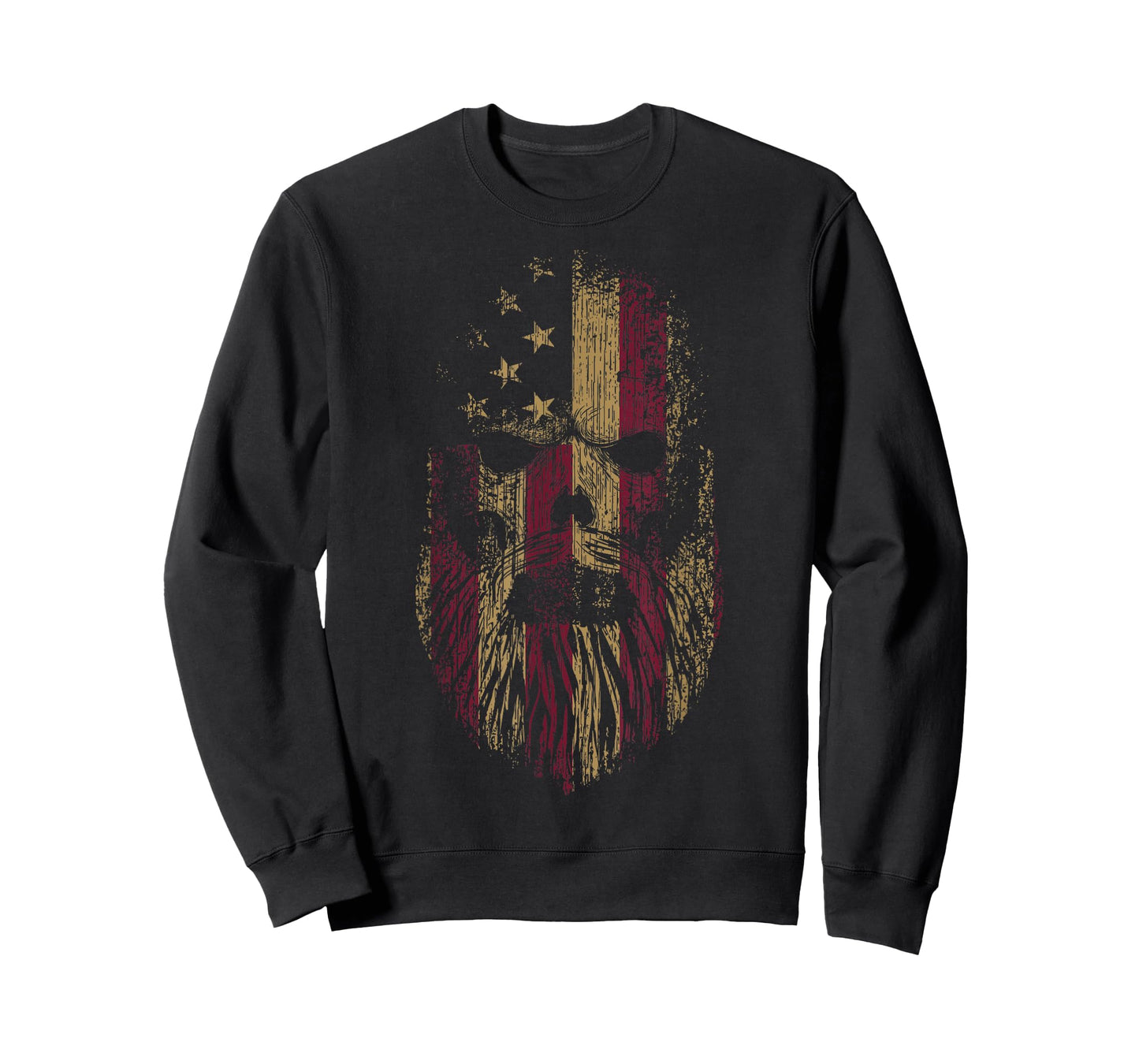 American Beard Skull Cool USA Flag With Punk Skeleton Skull T-Shirt